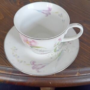 Floral Porcelain Teacup and Saucer Set
